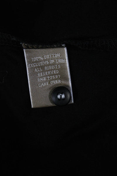 Raffi Mens Short Sleeve Jersey Polo Henley Dress Shirt Black Cotton Size XXL