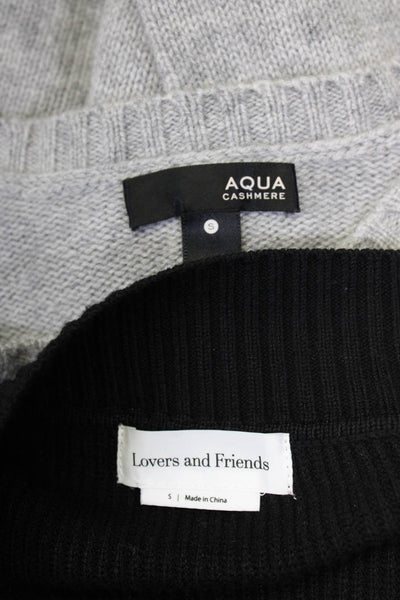 Aqua Cashmere Lovers And Friends Womens Sweaters Gray Black Size Small Lot 2