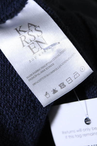 Karssen Zoe Karssen Womens Full Zipper Hoodie Navy Blue Size Extra Small