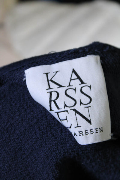Karssen Zoe Karssen Womens Full Zipper Hoodie Navy Blue Size Extra Small