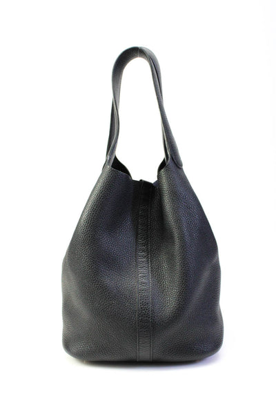 Hermes Womens Taurillon Clemence Picotin Lock 22 MM Handbag Black Leather