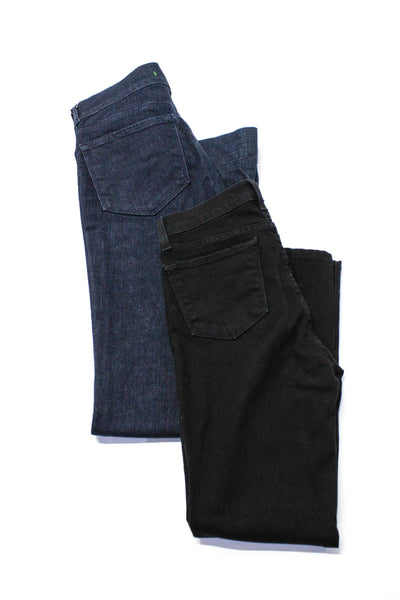 J Brand Womens Bell Bottom Flare Skinny Jeans Black Blue Size 26 28 Lot 2