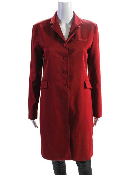 Narciso Rodriguez Women's Button Down Mid Length Jacket Red Size 6