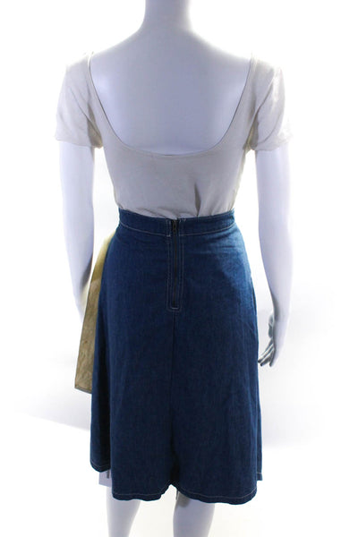 Pilcro and the Letterpress Anthropologie Womens Denim A Line Skirt Blue Size 2