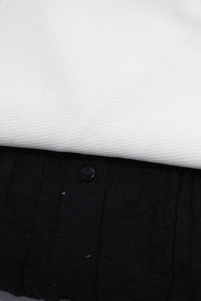 Zara Women's Cotton Crew Neck Sleeveless Knit Tank Top White Size M Lot 2