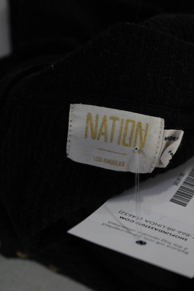 Nation LTD Women's Long Sleeve Button Up Top  Black Size S