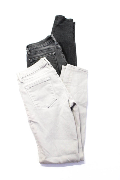 Frame Denim Womens Mid Rise Skinny Jeans Gray Denim Size 25 Lot 2