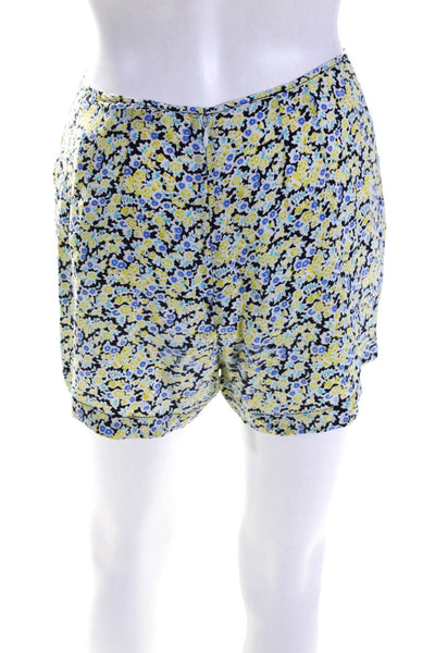 Equipment Femme Women's Silk Floral Casual Pull On Shorts Yellow Size XS
