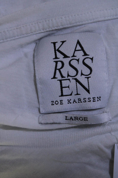 Karssen Zoe Karssen Women's Short Sleeve Graphic Crewneck Tee White Size L