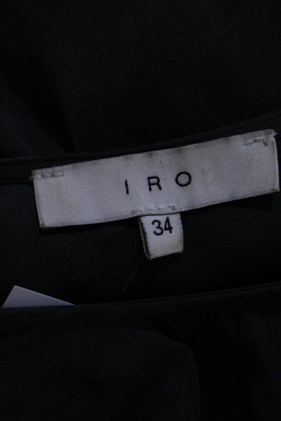 IRO Women's Satin Long Sleeve Cut Out Blouse Gray Size FR.34