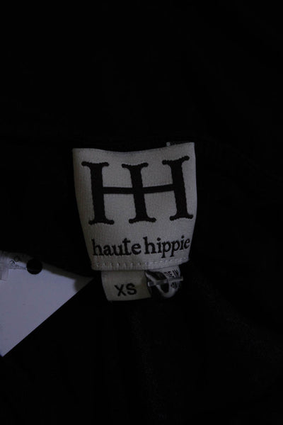 Haute Hippie Women's Animal Print Crewneck Tank Top Black Size XS