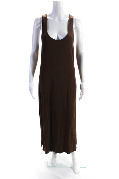 Michael Kors Women's Scoop Neck Side Slit Tank Dress Brown Size 10