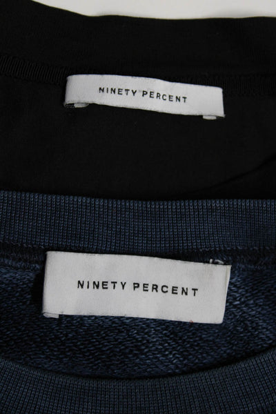 Ninety Percent Women's Tie Dye Tee Cropped Sweatshirt Orange Blue Size S Lot 2