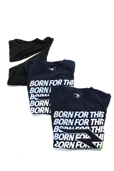 Nike 3 Brand Boys Graphic Print T-Shirts Tops Black Navy Blue Size S Lot 3