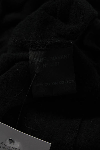 Isabel Marant Womens Braided Trim Short Sleeve Ruched Dress Black Size EUR 42