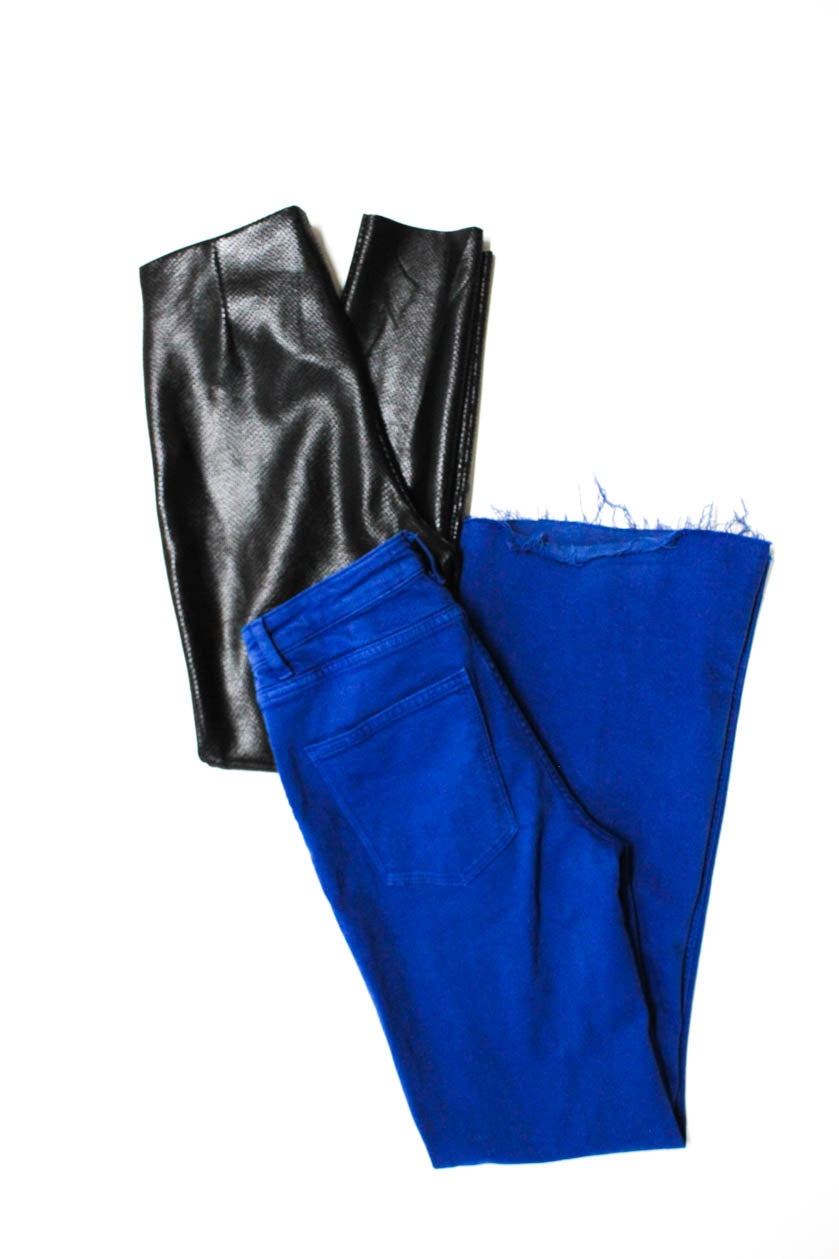 Zara Womens Shiny Faux Leather Leggings Flare Jeans Size 4 Small Lot 2 -  Shop Linda's Stuff