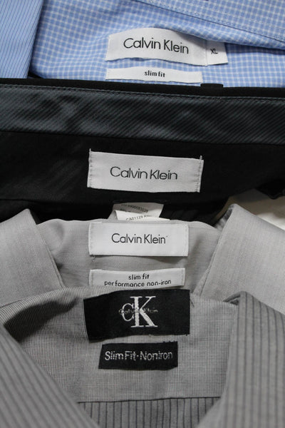 Calvin Klein Mens Dress Shirts Pants Size Extra Large Large 16 32/33 36X30 Lot 4