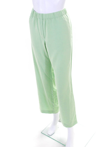 Samsoe & Samsoe Women's Low Rise Cotton Wide Leg Pants Lime Green Size M