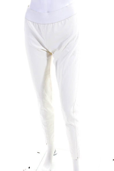 Stella McCartney Women's High Rise Ruched Zip Up Tapered Pants  White Size S