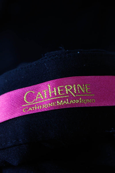 Catherine Catherine Malandrino Womens Straight Leg Trouser Pants Black Size 4