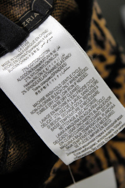 BCBGMAXAZRIA Womens Leopard Printed Knit Pencil Skirt Brown Black Size XS