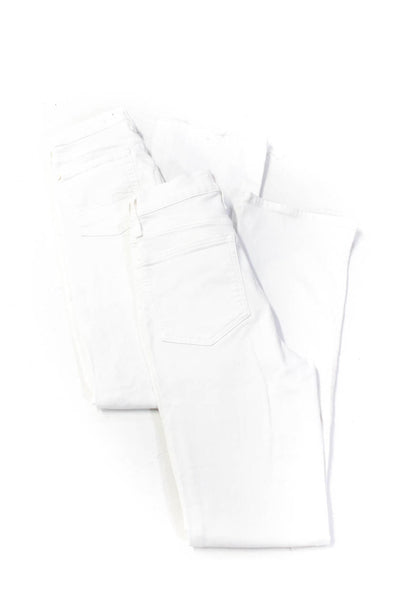 7 For All Mankind J Crew Womens Bootcut Straight Jeans White Size 27 28 Lot 2