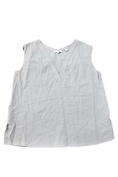 Carven Vince Womens Cotton Buttoned Short Sleeve Tops White Size EUR42 M Lot 2