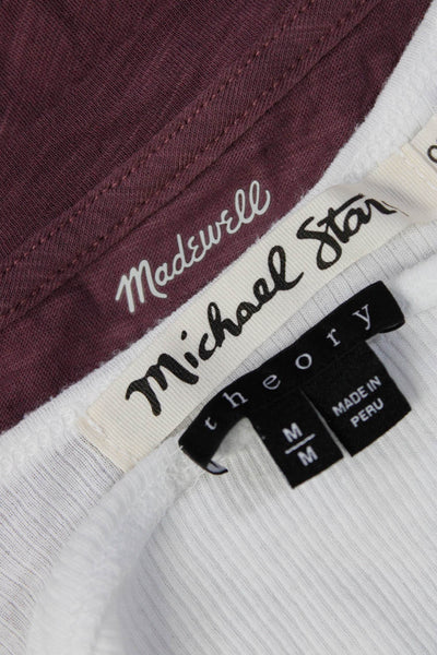 Madewell Theory Michael Stars Womens Ribbed Textured Tops Purple Size M OS Lot 3