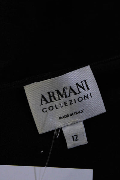 Armani Collezioni Womens Dragonfly Print V Neck Tank Top Blouse Black Size 12