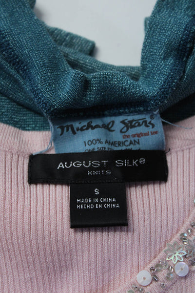 Michael Stars August Silk Womens Knit Tee Shirt Tank Top Size Small OS Lot 2