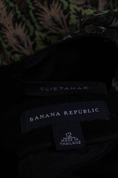 Elie Tahari Banana Republic Women's Knee Length Skirts Green Black Size 12 Lot 2