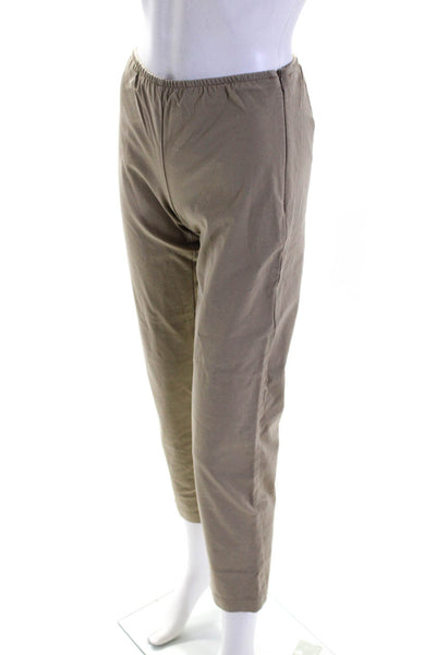 Eileen Fisher Women's Ruched Low Rise Khakis Trousers Brown Size XXS