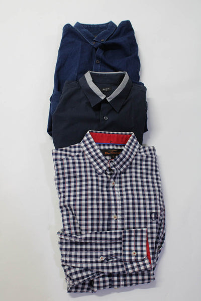 Ben Sherman Paul Smith Zara Mens Striped Buttoned Tops Blue Size PS S M Lot 3
