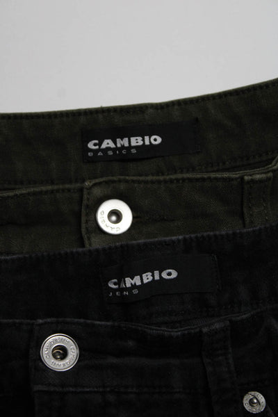 Cambio Womens Cotton Straight Leg Buttoned Jeans Pants Black Size 14 Lot 2