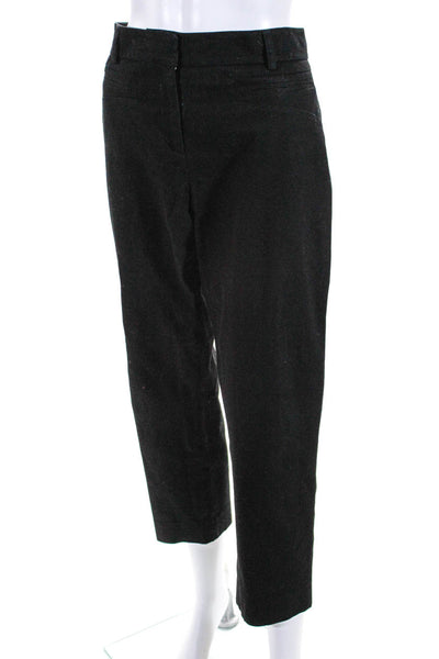 Lavia 18 Womens Cotton Hook & Eye Flat Front Tapered Pants Black Size EUR48