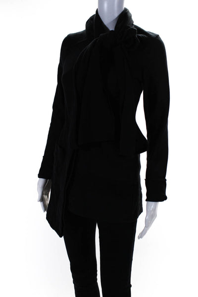 Beyond Yoga Womens Collar Long Sleeves Button Down Pockets Sweater Black Size XS