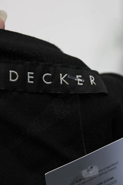 Decker Womens Pintuck Chiffon Straight Leg Square Neck Jumpsuit Black Size Small