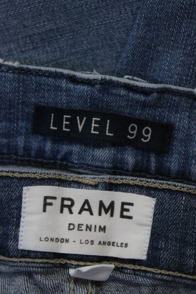 Frame Level 99 Womens Blue Ripped High Rise Skinny Leg Jeans Size 29 27 lot 2