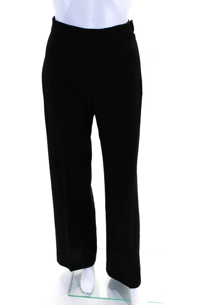 Mother Of Pearl Women's High Rise Wide Leg Pleated Wool Trousers Black Size 2