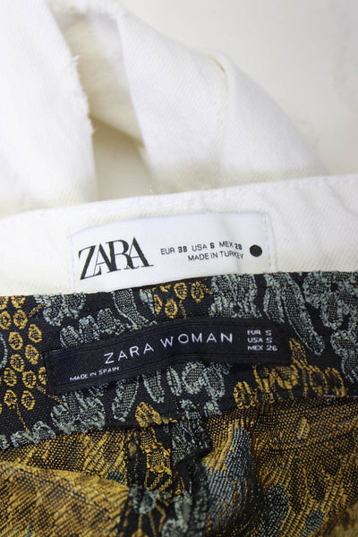 Zara Women's High Waist Wide Leg Pant White Size 6 Lot 2