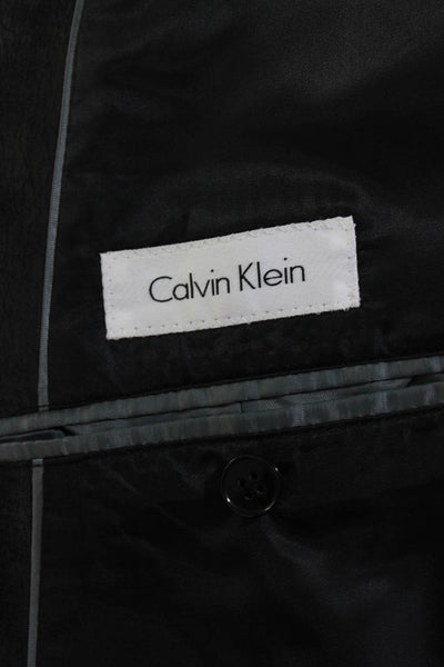 Calvin Klein Mens Buttoned-Up Darted Collared Long Sleeve Black Size EUR50