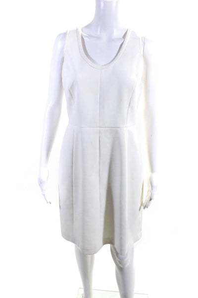 J Crew Scoop Neck Sleeveless Fit And Flare Midi Dress White Size 6