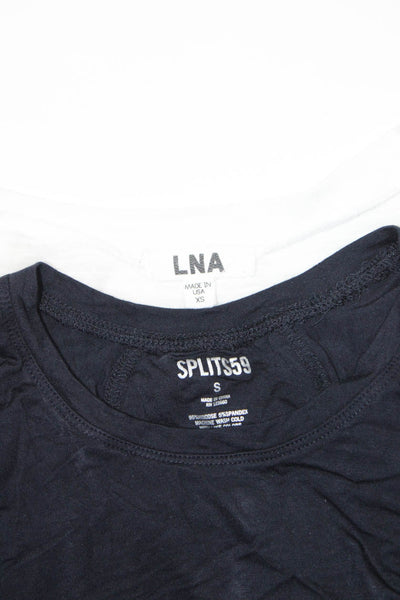 LNA Splits 59 Womens Tank Top V Neck Tee Shirt Blue Navy Size XS Small Lot 2