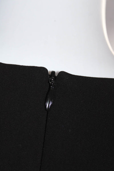 Theory Women's Scoop Neck Double Crepe Sleeveless Flounce Dress Black Size 0