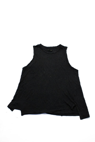 Rag & Bone Women's Round Neck Sleeveless Tank Top Blouse Black Size M