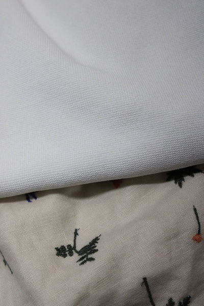 Zara Women's Round Neck Sleeveless Crop Top Blouse White Size M Lot 2