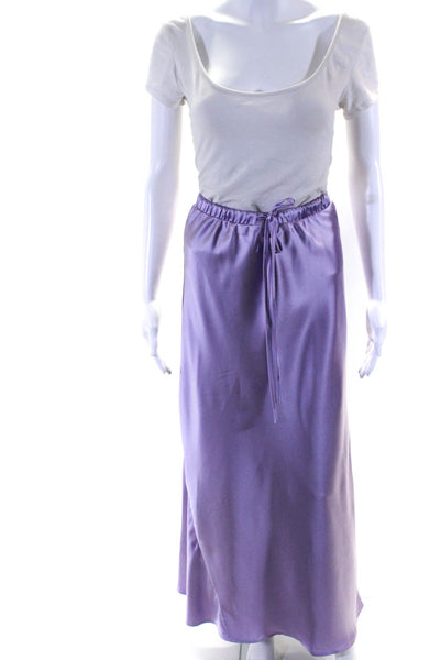 Sans Souci Women's Elastic Waist Slip Maxi Skirt Purple Size M