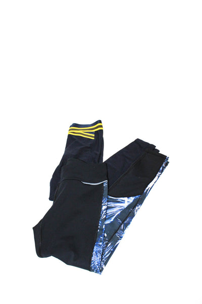 Nylora Alala Womens Printed Striped Waist Leggings Black Blue Size XS Lot 2