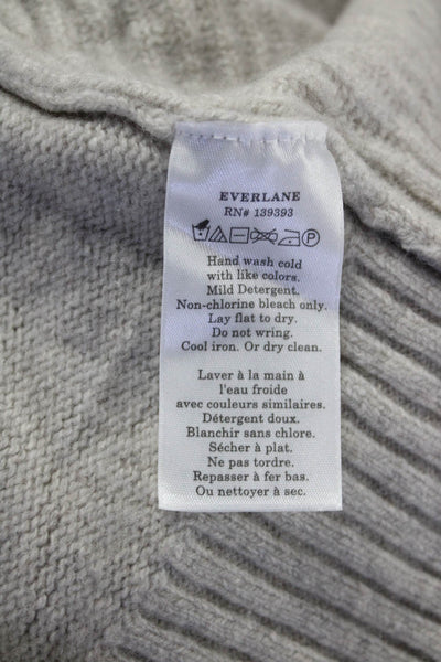 Everlane Womens The Cashmere Ribbed Turtleneck  Pale Heathered Grey Size L
