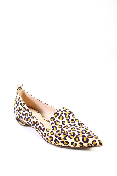 Nicholas Kirkwood Women's Leopard Print Pointed Toe Flats Brown Size 6.5